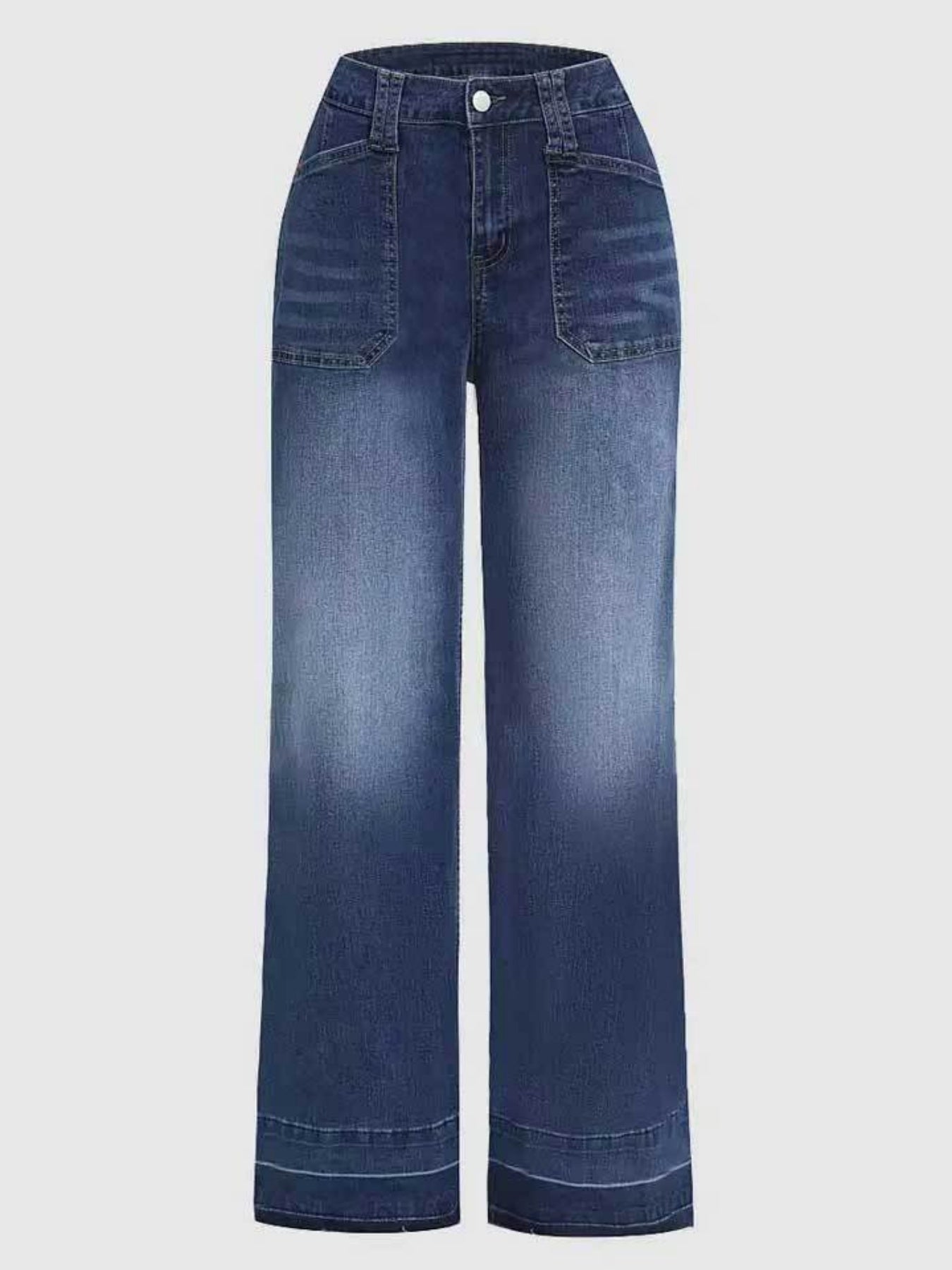2025 New Women's Wide Leg Jeans, Autumn And Winter Outfits, Straight Leg Jeans, Mid Rise Jeans