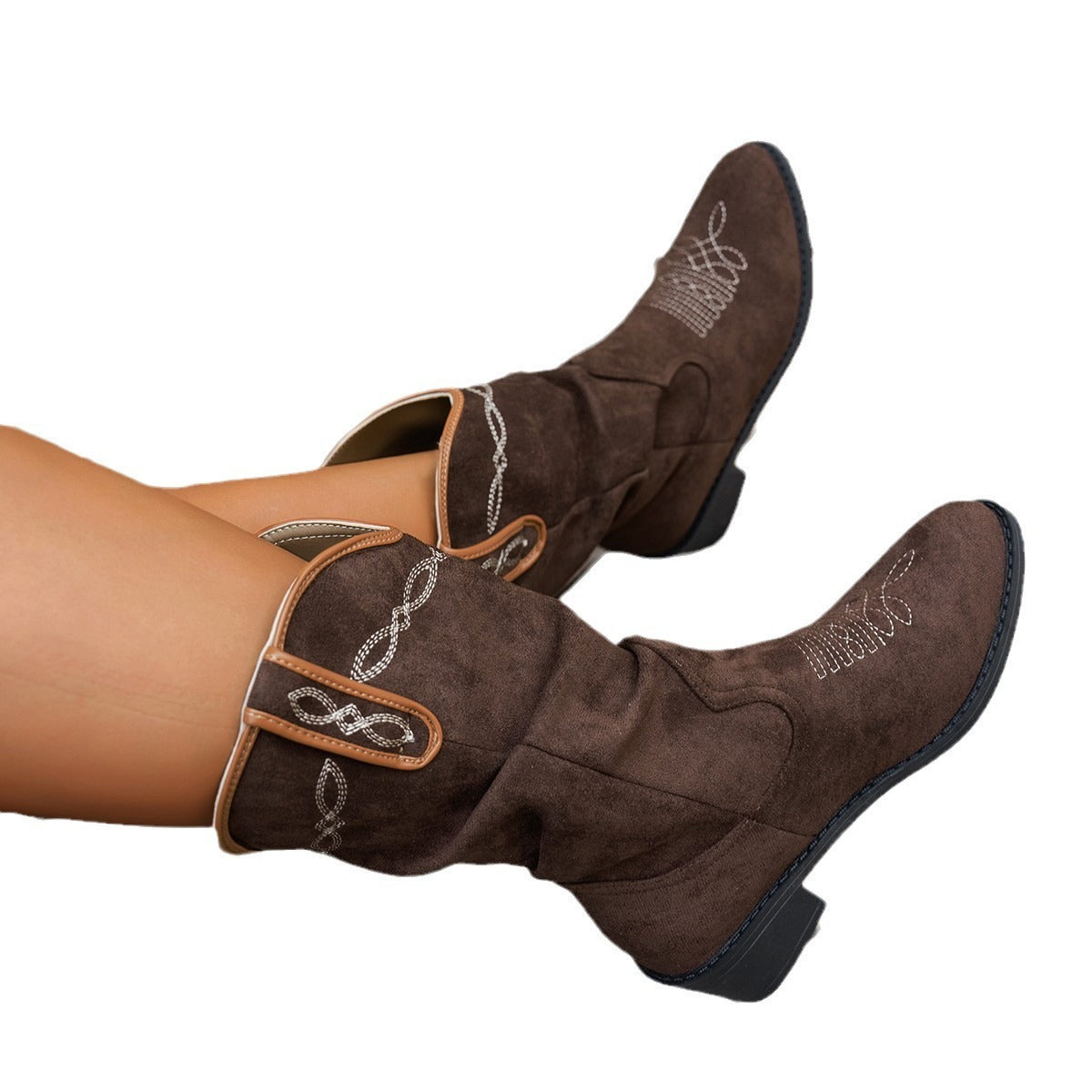 Vintage Embroidered Western Cowboy Boots for Women