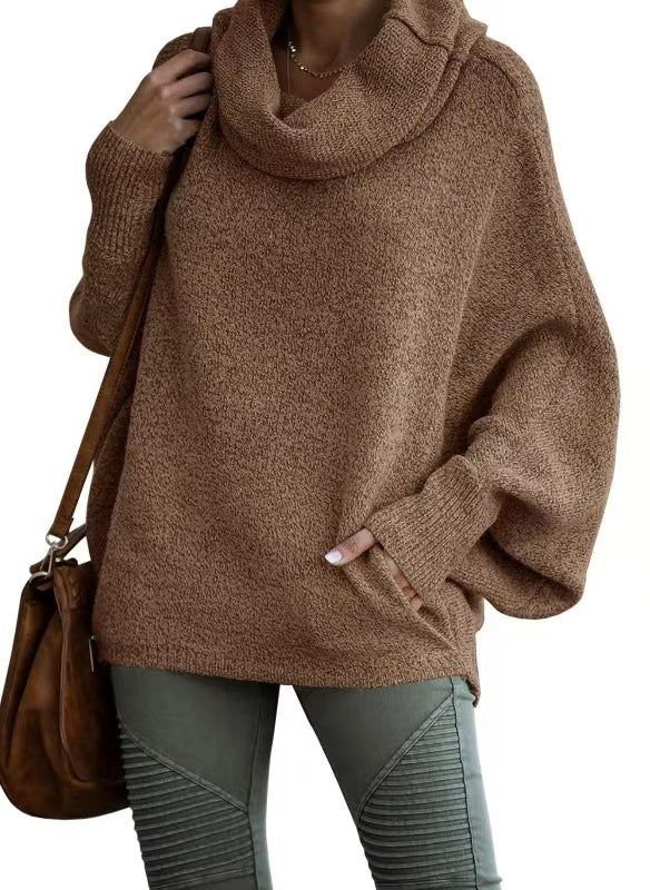 Lantern Sleeve Loose-Fit Casual Sweater