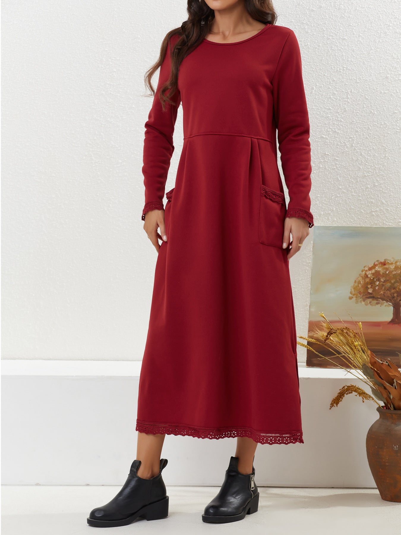 Women's Fashion Loose-Fit Fleece-Lined Casual Dress