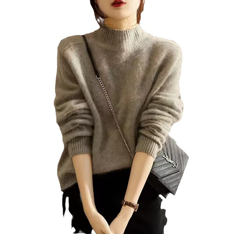 Women's Long Sleeve Inner Sweater - Half-High Collar Base Layer