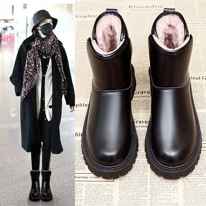 Women's Fashion Retro Round Toe Martin Boots – New Winter Collection