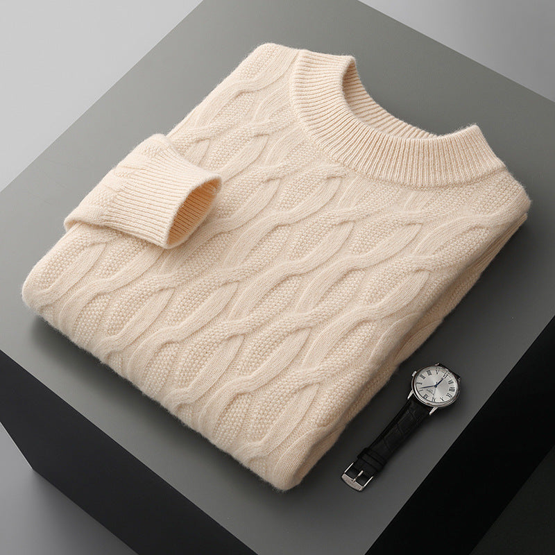 Men's Half-Turtleneck Thick Knit Sweater Pullover Shirt