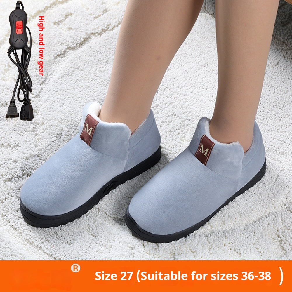 Rechargeable Feet Warmer Electrothermal Shoes for Women and Men - Heated Thermal Cotton Slippers for Walking