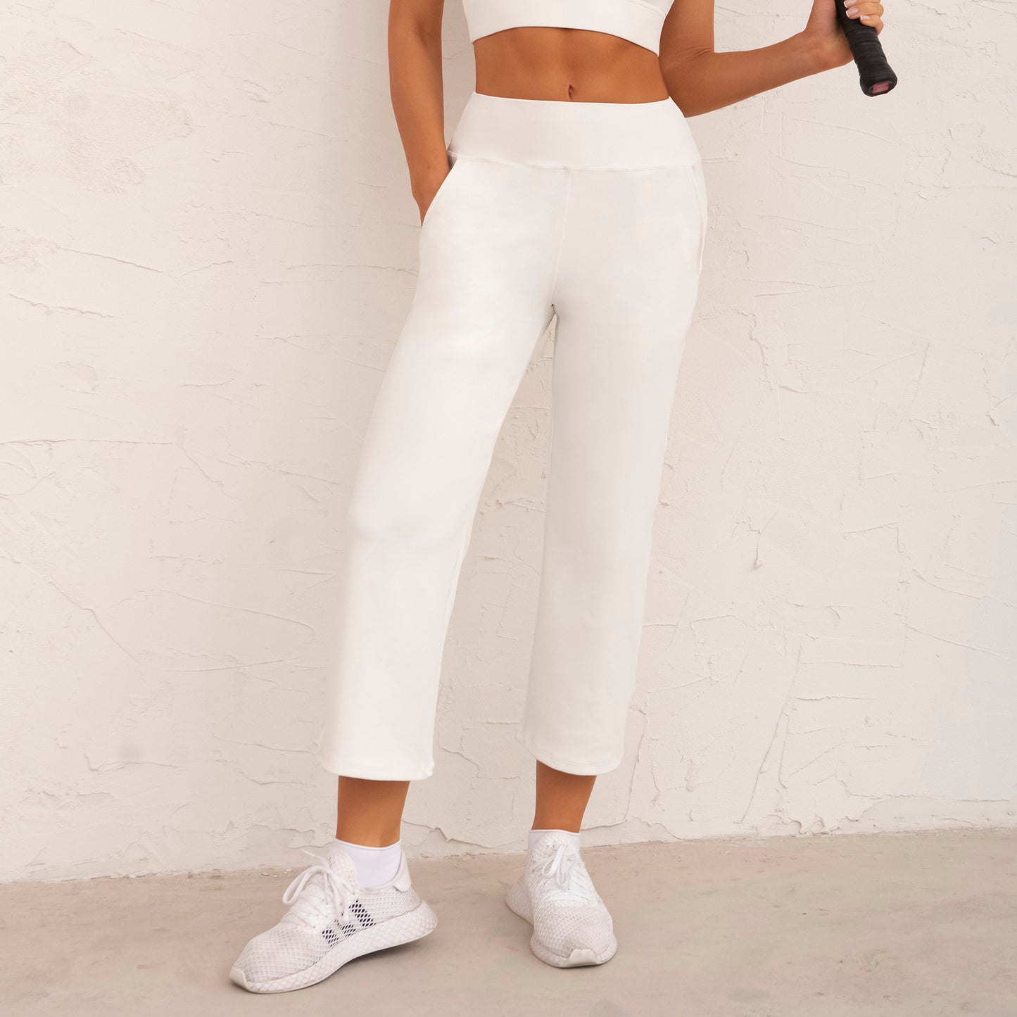 High-Waist Yoga Wide-Leg Pants – Straight Casual Trousers