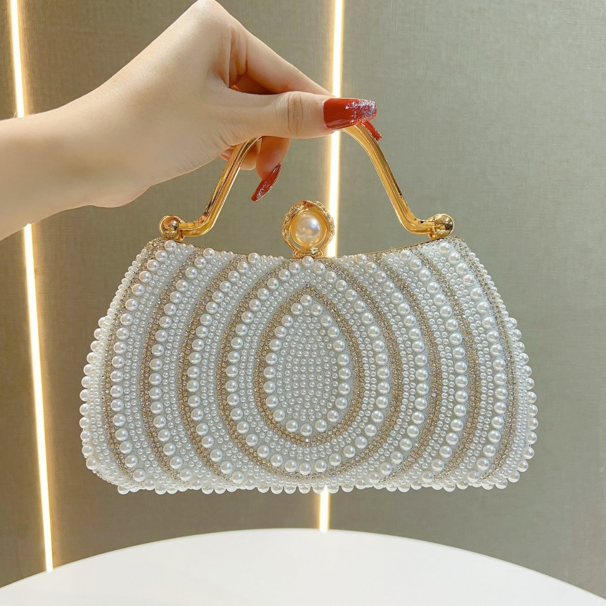 Women's Pearl Diamond Shoulder Handbag