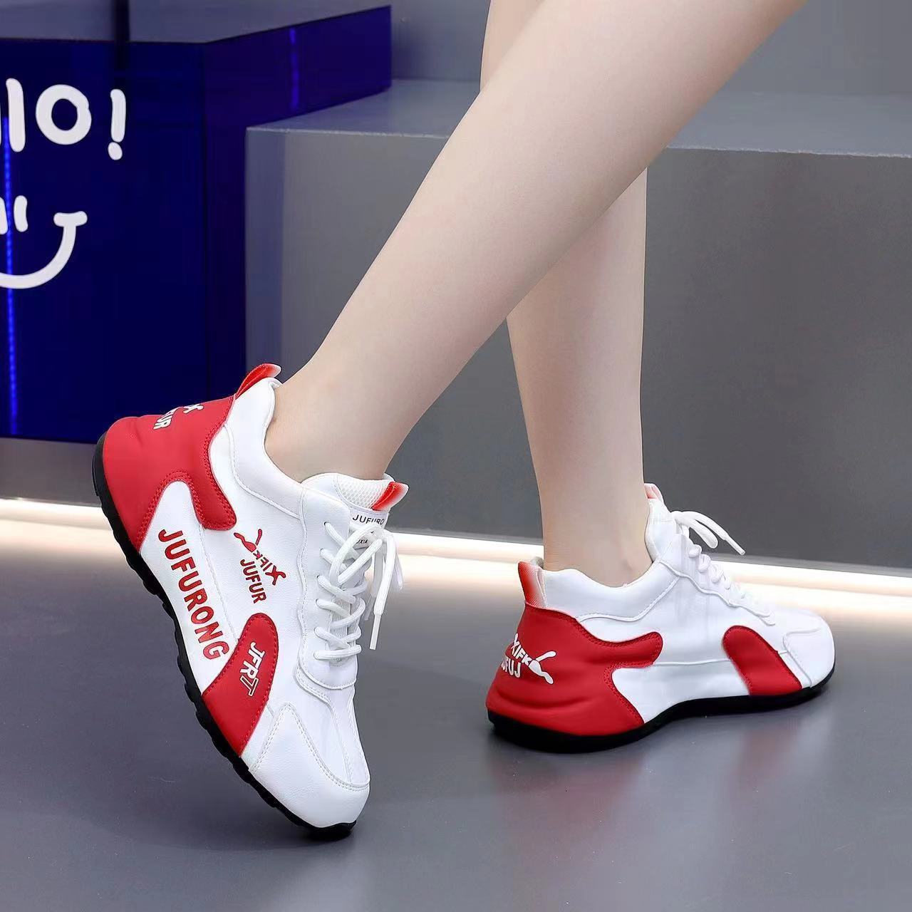 Couple's Sports Casual PU White Shoes, All-Match and Wear-Resistant