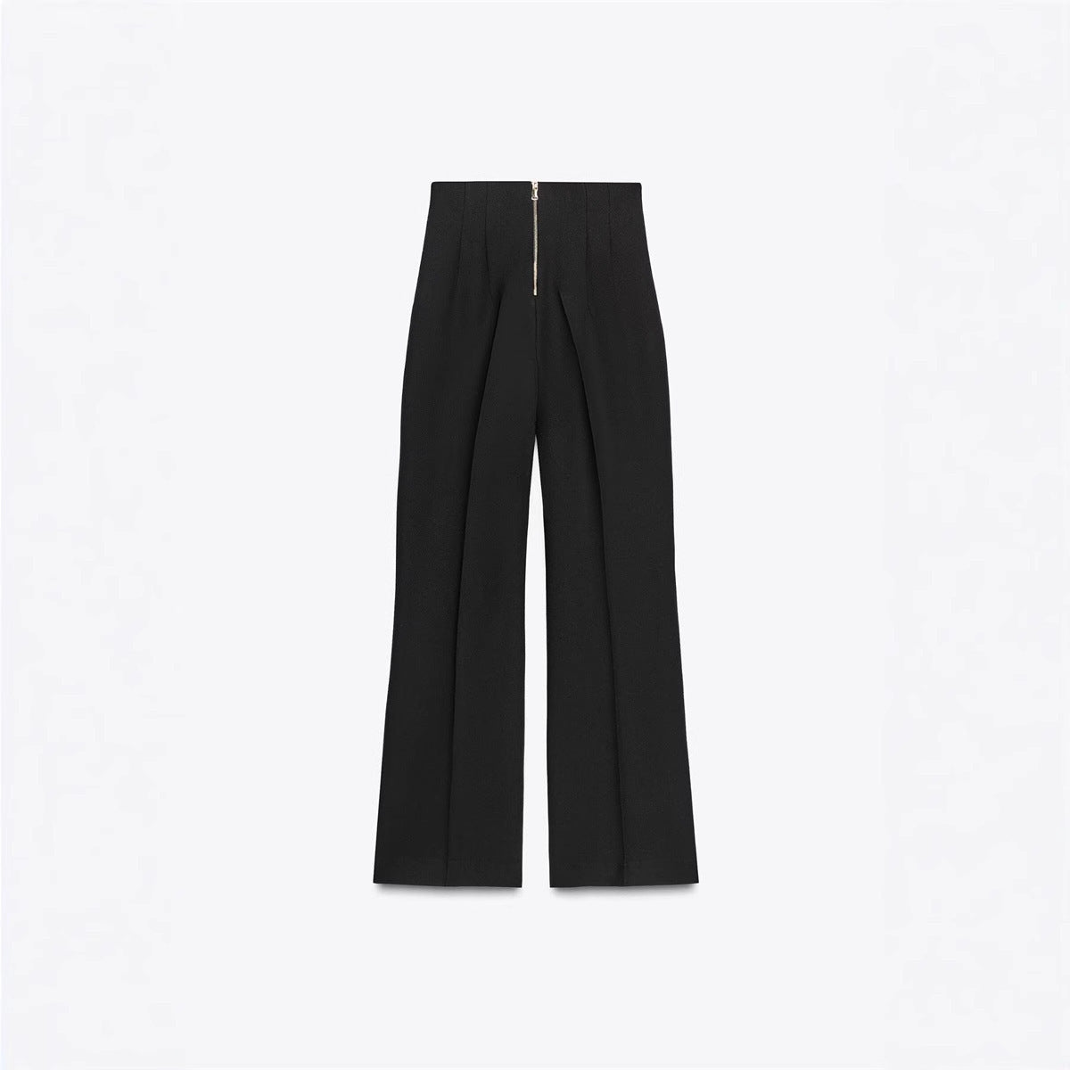 Retro Fashion Versatile Slimming High-waisted Pants With Zip Decoration