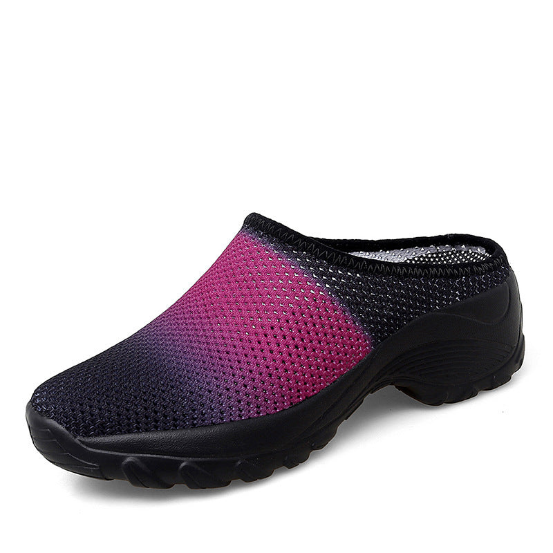 Plus Size Women's Fashion Mesh Platform Slippers for Outdoor Wear