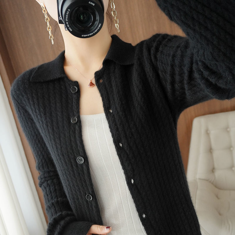 Spring & Autumn Western-Style Lapel Knitted Sweater