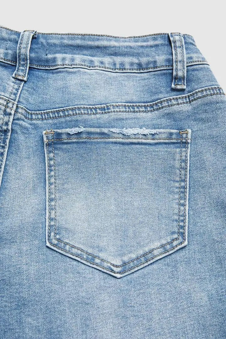 Low-Rise Cropped Boyfriend Jeans For Women, With A Distressed Raw Hem, Casual Light Wash Pants