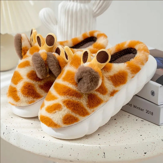 Autumn and Winter Home Velvet Cotton Slippers – Thick Bottom and Anti-Slip Design