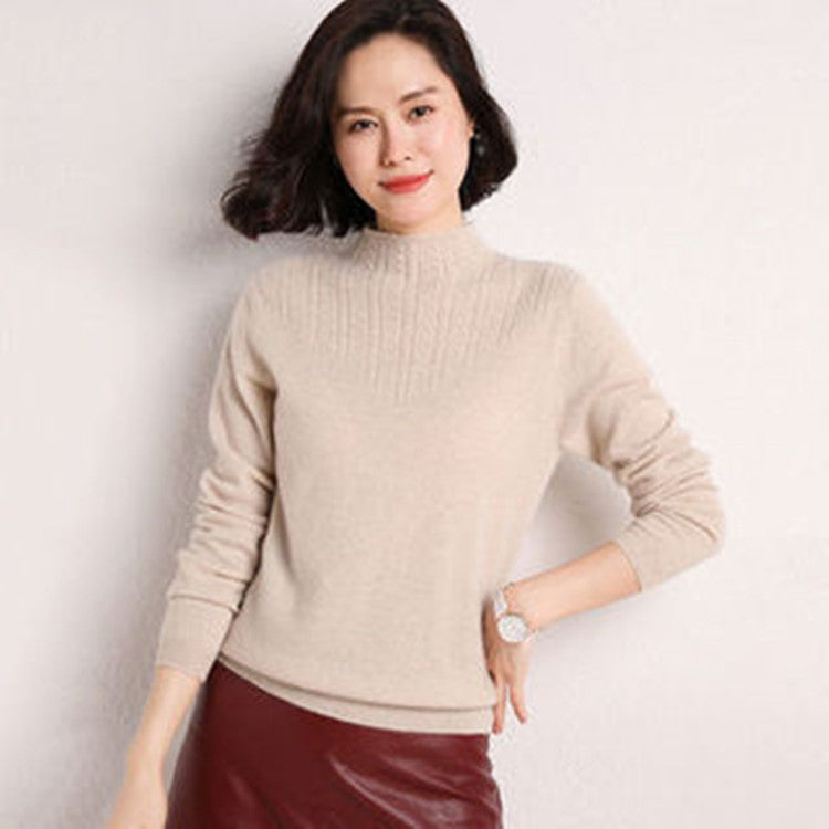 Women's Slim Fit Long-Sleeve Pullover Sweater