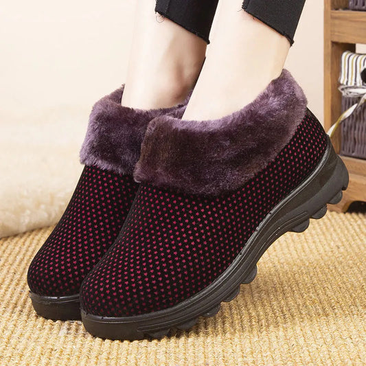 Women's Winter Cotton Shoes with Fleece Lining – Non-slip and Thermal for Extra Warmth