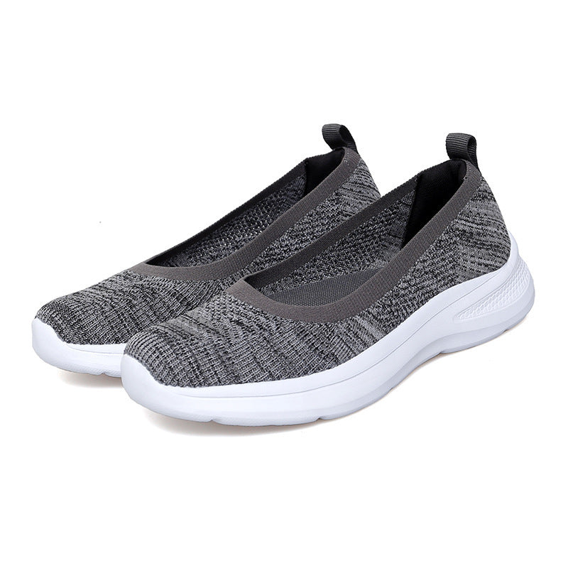 Women's Breathable Slip-On Cloth Shoes for Middle-Aged and Elderly, Flat Style