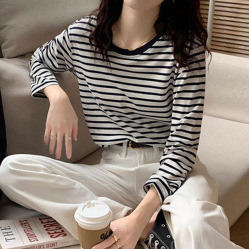 Western Style Long Sleeve Bottoming Shirt – Slimming Early Autumn Top