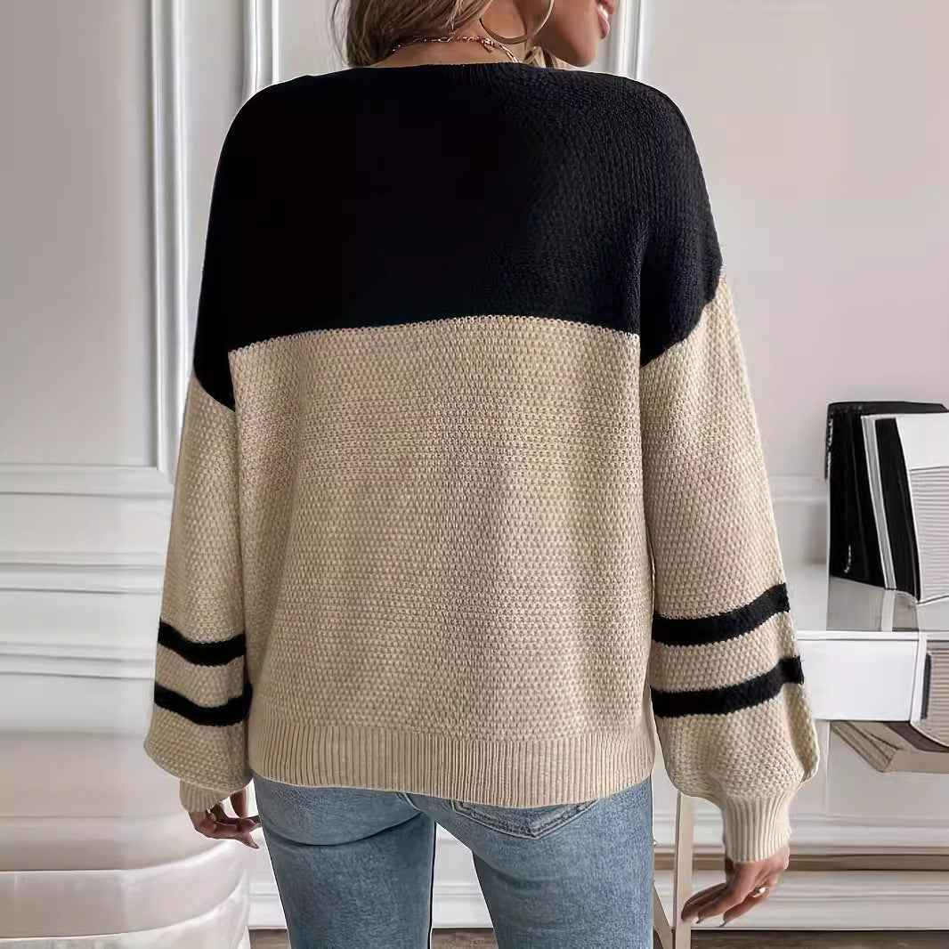 Women's Long Sleeve Round Neck Sweater, Casual and All-Match Style