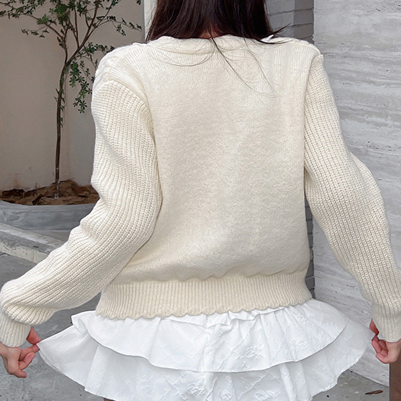 French Style Lace Sweater for a Gentle and Elegant Look