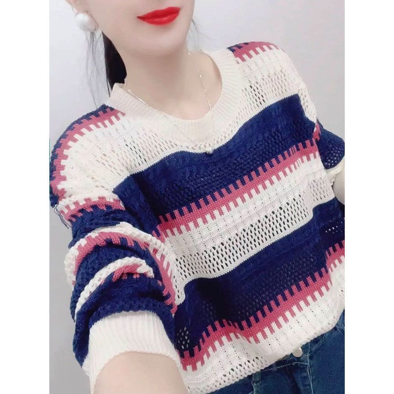 Rainbow Striped Sweater for Women – Spring and Autumn Style