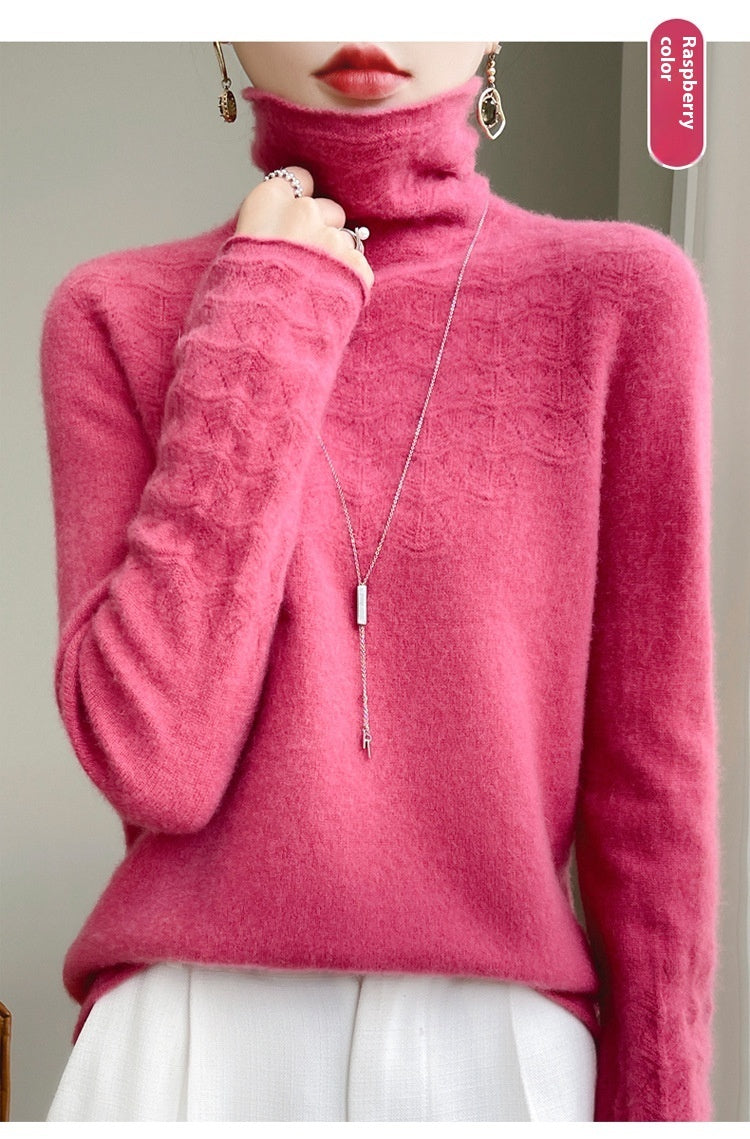 Short Pile Collar Turtleneck Sweater - Women's Autumn and Winter Fashion