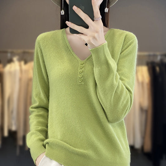 Women's Long Sleeve Sweater Top with Tie Detail