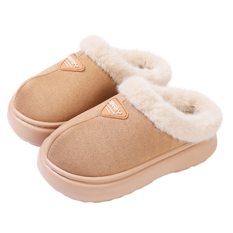 Women's Winter Non-Slip Fluffy Slippers – Thick Sole, Simple and Stylish for Home