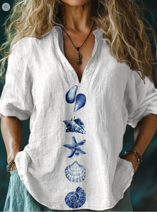 Retro Lazy Style New V-neck Loose Comfortable Shirt