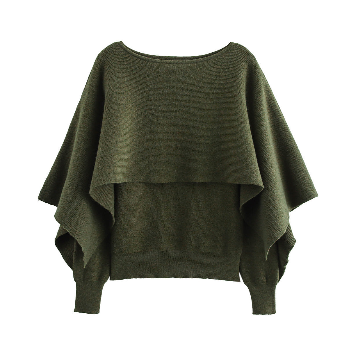 Women's Pullover Cape Knit Sweater Top