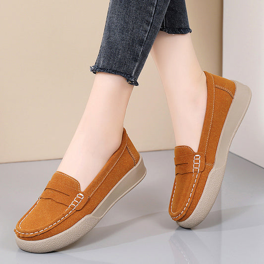 Korean Style Slip-On Gommino Casual Shoes, Flat Design for Spring and Autumn