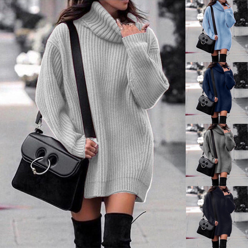 Fashionable Women's Knitted Sweater Dress