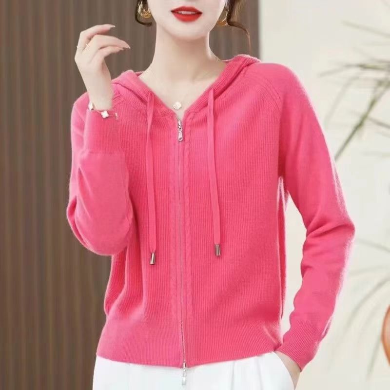 Women's Knitted Hooded Casual Simple Fashion Top