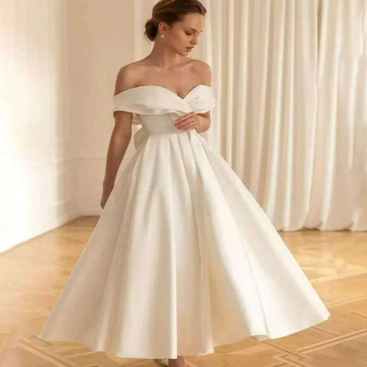 Sunshine Theme Exterior Slimming Temperament Small Trailing Wedding Dress