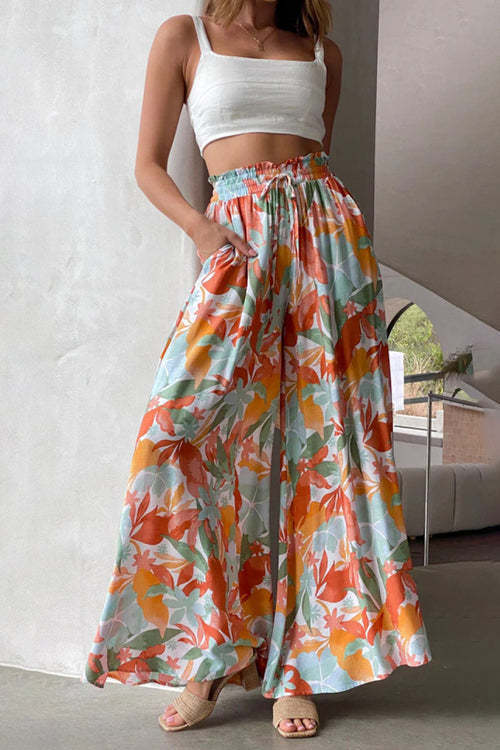 Printed Casual Comfortable Wide-Leg Trousers