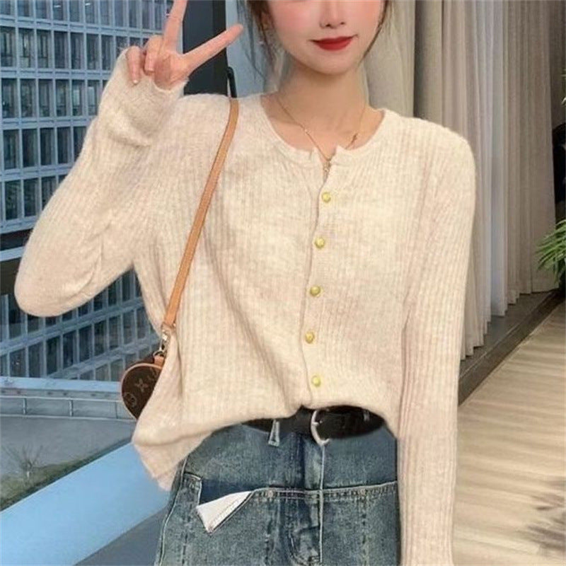 Soft Round Neck Gentle Slim Fit Sweater – Thin Casual Coat