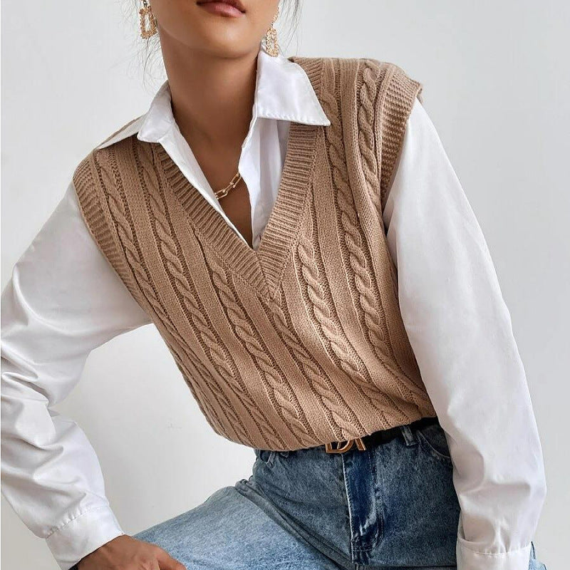 Women's Stylish All-Match Knitted Sweater Vest