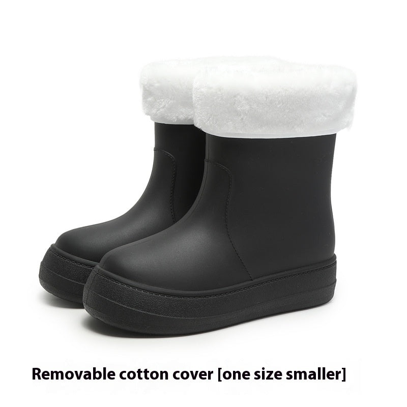 Women's Flat Mid-Calf Non-Slip Rubber Rain Boots