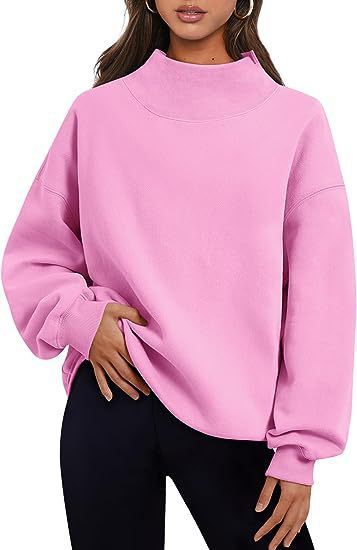 Casual Fleece Shirt with Thick Half Turtleneck, Loose Women's Sweater