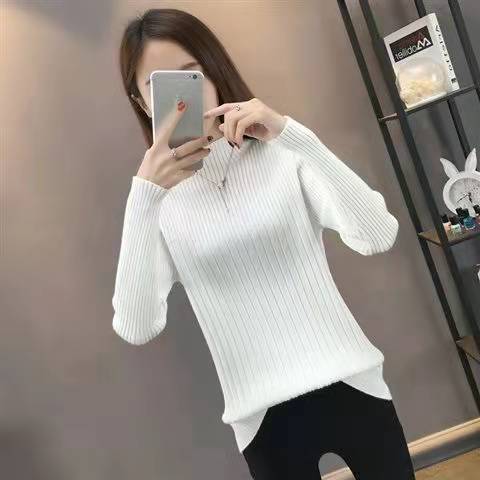 Slimming Half-Turtleneck Knitted Sweater