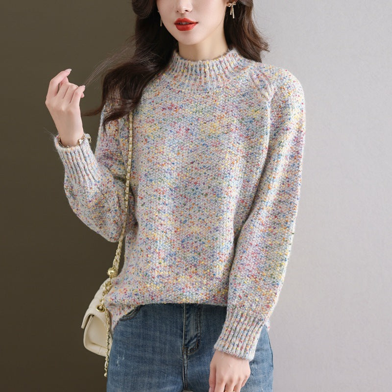 Women's Colorful Yarn Knitted Sweater