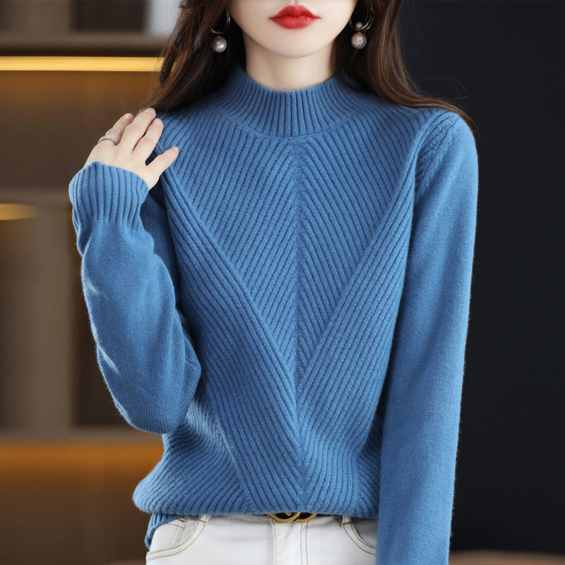 New Autumn and Winter Half Turtleneck Sweater for Women