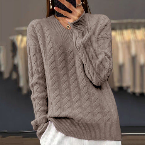 Women's V-Neck Pullover Sweater