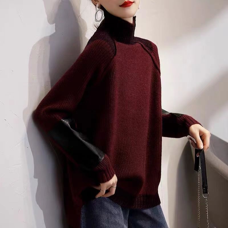 Women's Autumn and Winter Casual Loose-Fit High Neck Sweater