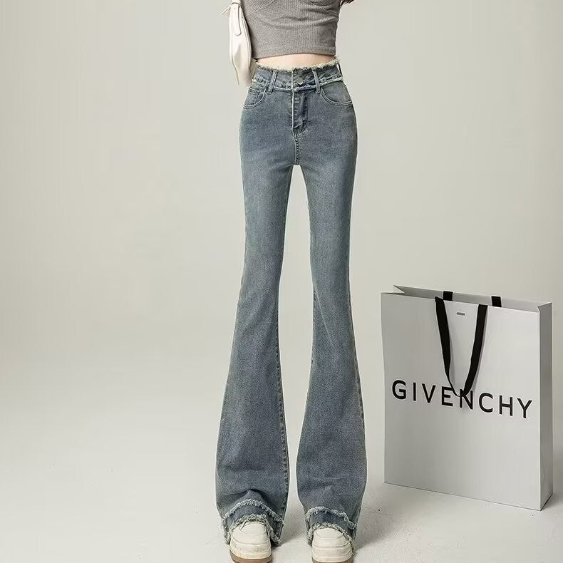 Retro Light-Wash Slightly Flared Jeans