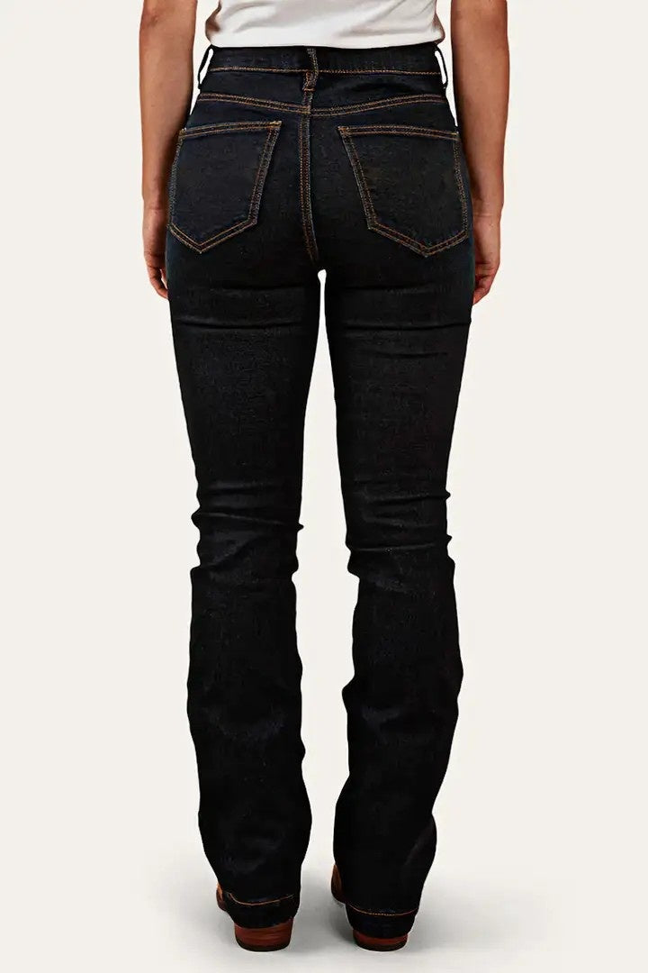 High-Rise Bootcut Jeans For Women, Tummy Control Dark Wash Durable Western Work & Riding Pants