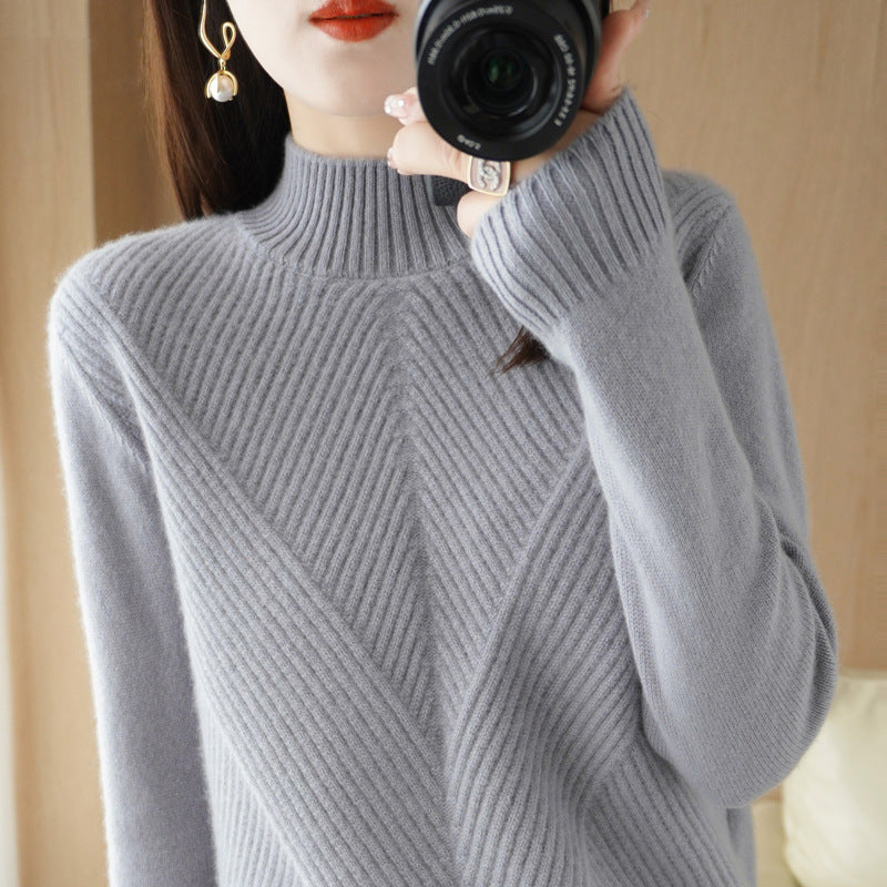 New Autumn and Winter Half Turtleneck Sweater for Women