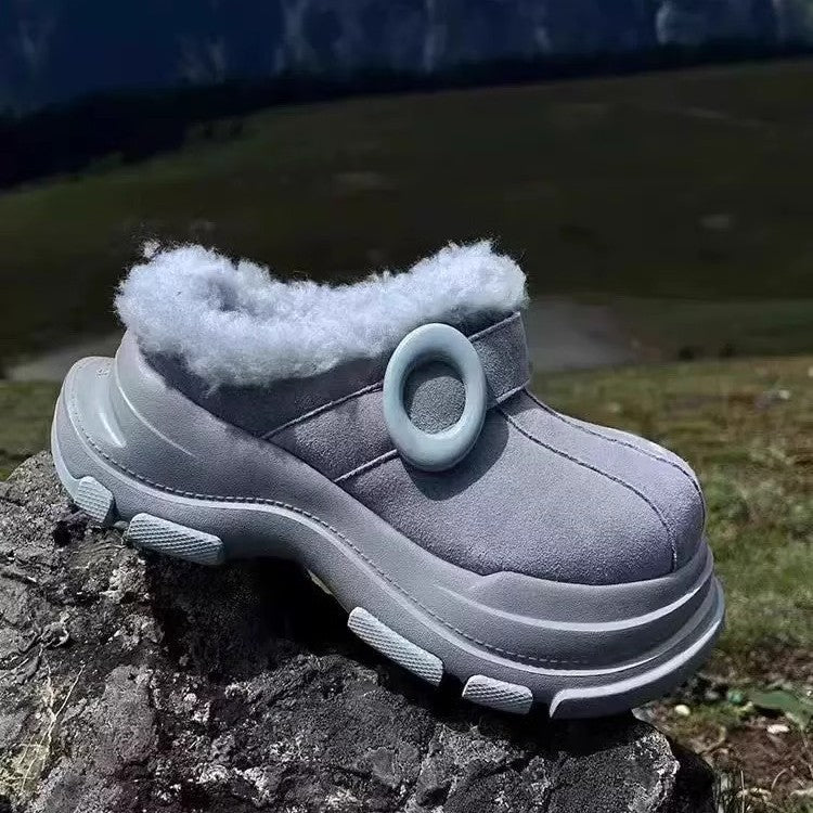 Ugly-Cute Big-Head Snow Boots with Fur for Women