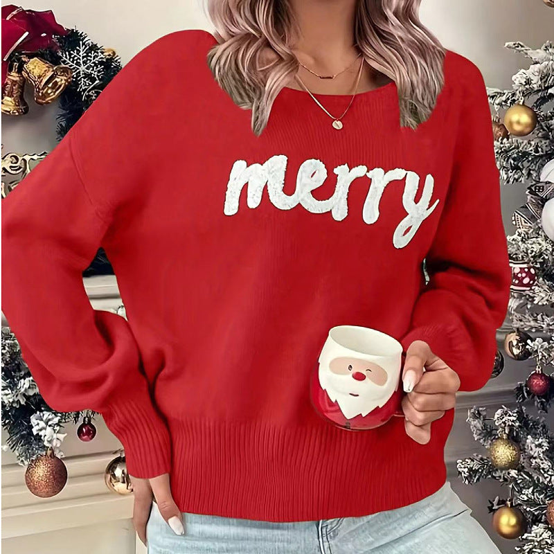 European & American Christmas Round-Neck Long-Sleeve Pullover Sweater