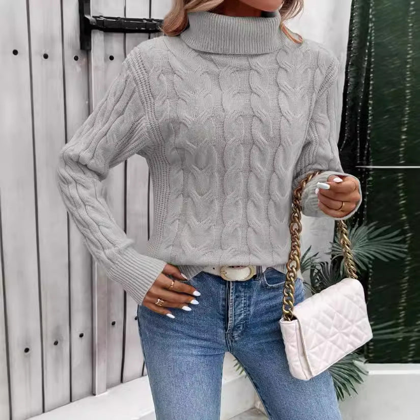 Women's Turtleneck Cable Knit Sweater