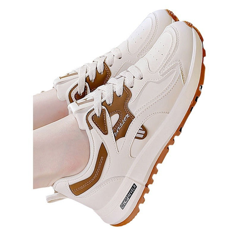 Korean Style Lightweight All-Matching Leather Casual Daddy Shoes for Women