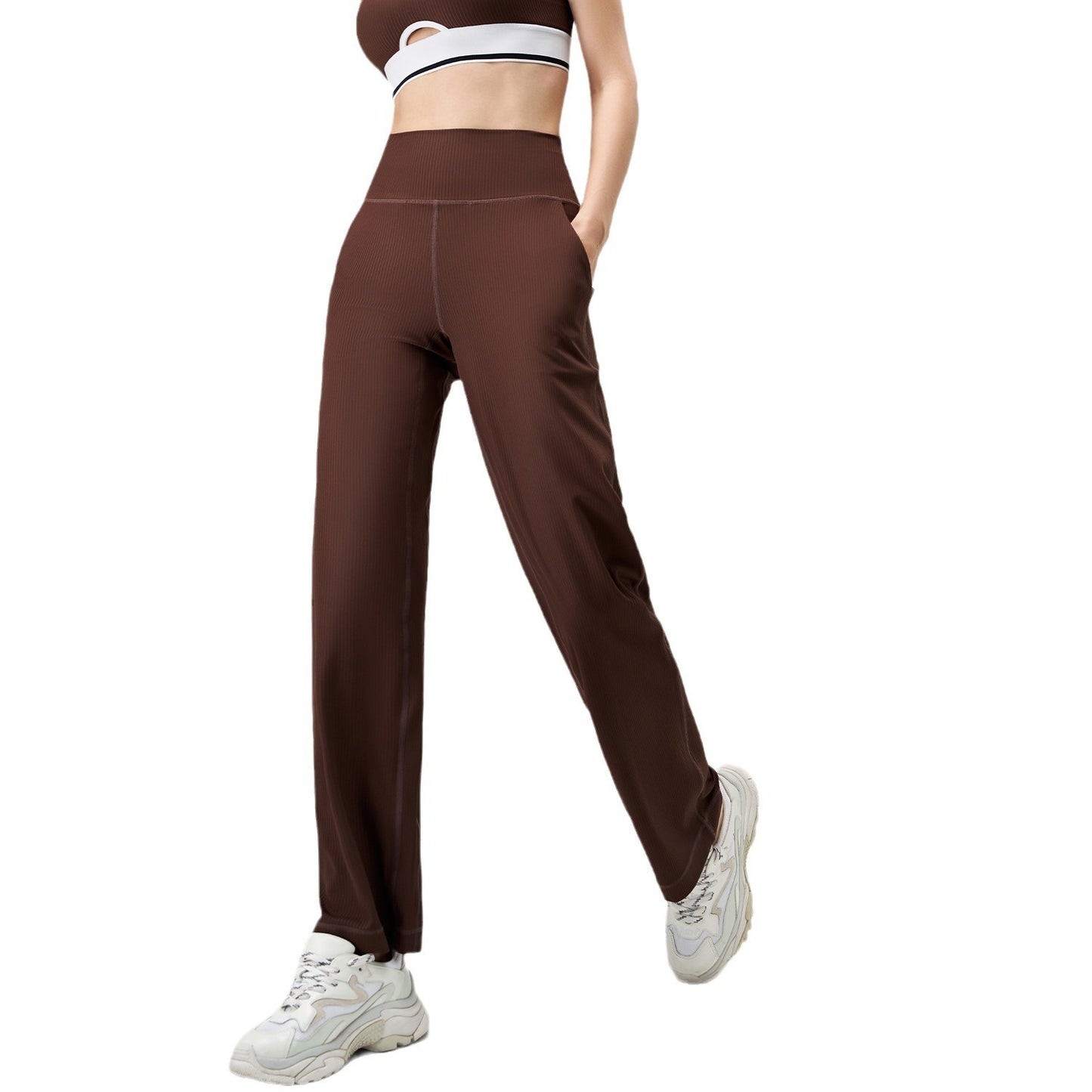 High-Waist Yoga Wide-Leg Casual Exercise Pants